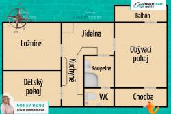 Poklidný byt 3+1 po částečné rekonstrukci, Rožnov pod Radhoštěm (65/14)